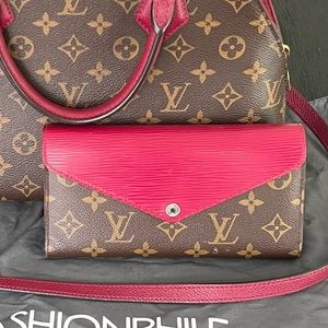 LV Monogram Epi Marie Lou Long Wallet - Fuchsia